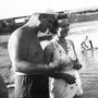 1955. Lágymányosi öböl, a Kelenföldi Erőmű strandja.