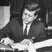 UNITED STATES, Washington : US President John Fitzgerald Kennedy signs the order of naval blockade of Cuba, on October 24, 1962 in White House, Washington DC, during the Cuban missiles crisis. On October 22, 1962, President Kennedy informed the American people of the presence of missile sites in Cuba. Tensions mounted, and the world wondered if there could be a peaceful resolution to the crisis, until November 20, 1962, when Russian bombers left Cuba, and Kennedy lifted the naval blockade.


