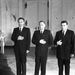 1948. augusztus. Rajk László külügyminiszter (balra), Kádár János (középen) belügyminiszter és Kossa István (jobbra) pénzügyminiszter leteszi az esküt Szakasits Árpád (háttal) köztársasági elnök előtt.