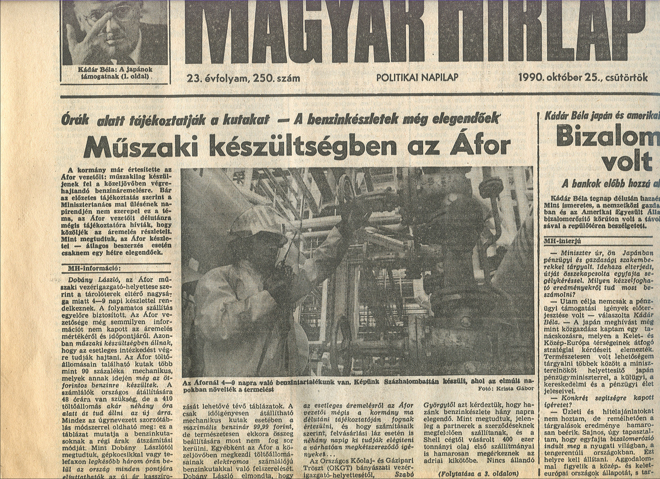 A Magyar Hírlap 29-én 
