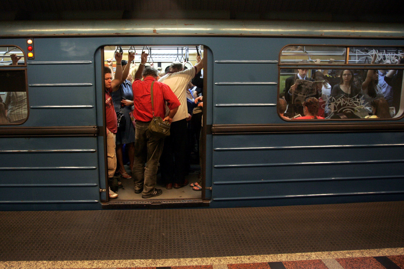 Az Alstom által gyártott új metrókocsi, a Metropolis 2009-es bemutatóján. 