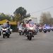 Rendőrmotorosok érkeznek 2012. október 11-én Apátfalván hősi halált halt bajtársuk Kenéz Imre temetésére