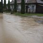 Vízzel borított út a Zala megyei Letenyén 