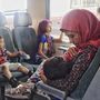 Egy afgán család a vonaton