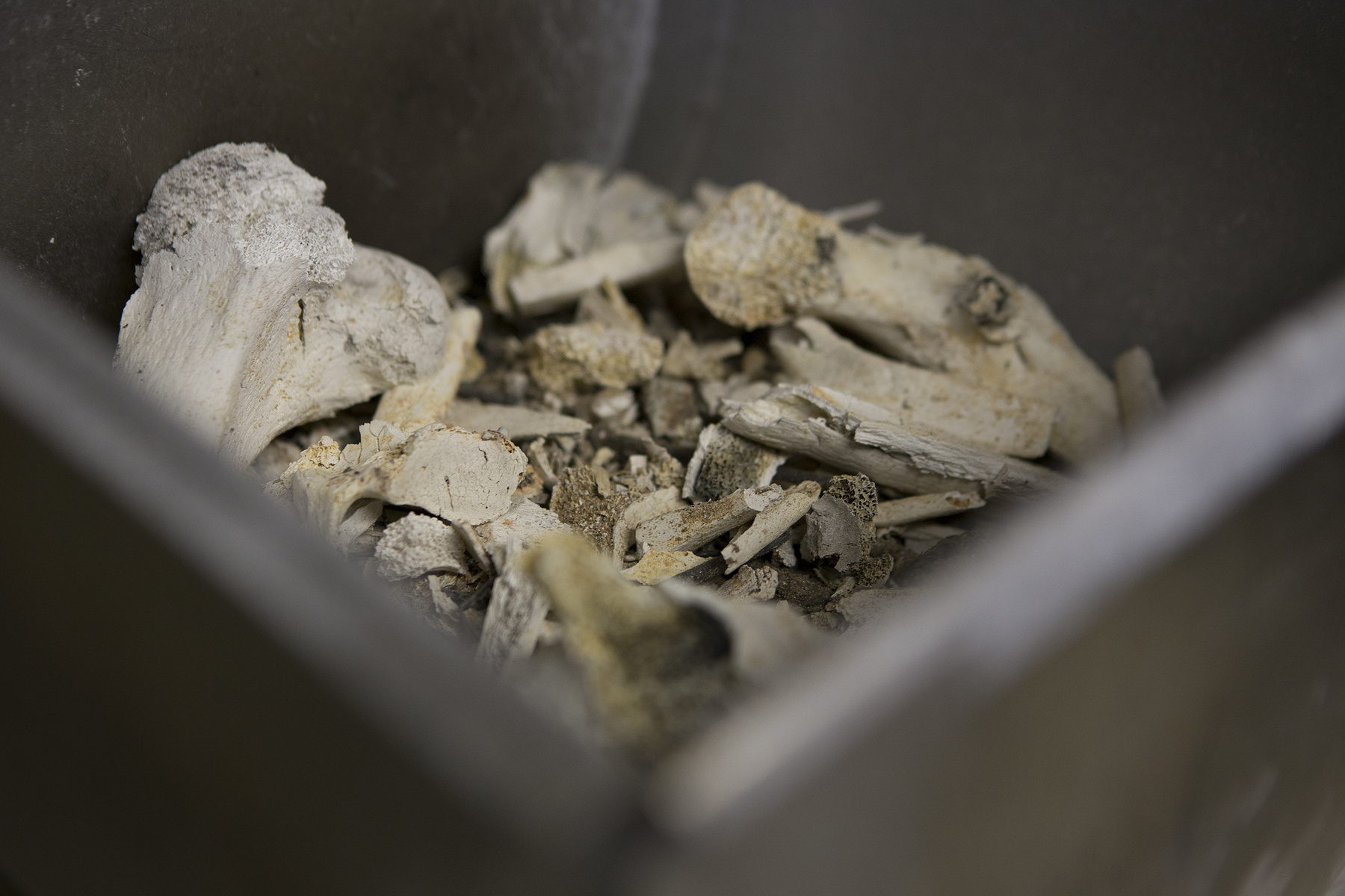 Három liter csont – nagyjából ennyi marad az emberből az 50 perces hamvasztás után. A csontokat ezután őrlik finom hamuvá, mielőtt az urnába helyezik.