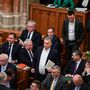 As soon as Prime Minister Viktor Orbán appeared in the Parliament, opposition MPs started blowing whistles.