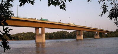 Az új komáromi Duna-híd (Monostori híd). Átadás éve: 2020