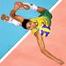 Brazilia: A brazil Andre Nascimento lecsapás előtt a röplabda Világliga riói versenyén..