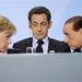 Németország: Angela Merkel, Nicolas Sarkozy és Silvio Berlusconi a G20-találkozó sajtótájékoztatóján