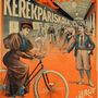 A kerékpáriskola reklámplakátja 1898-ból