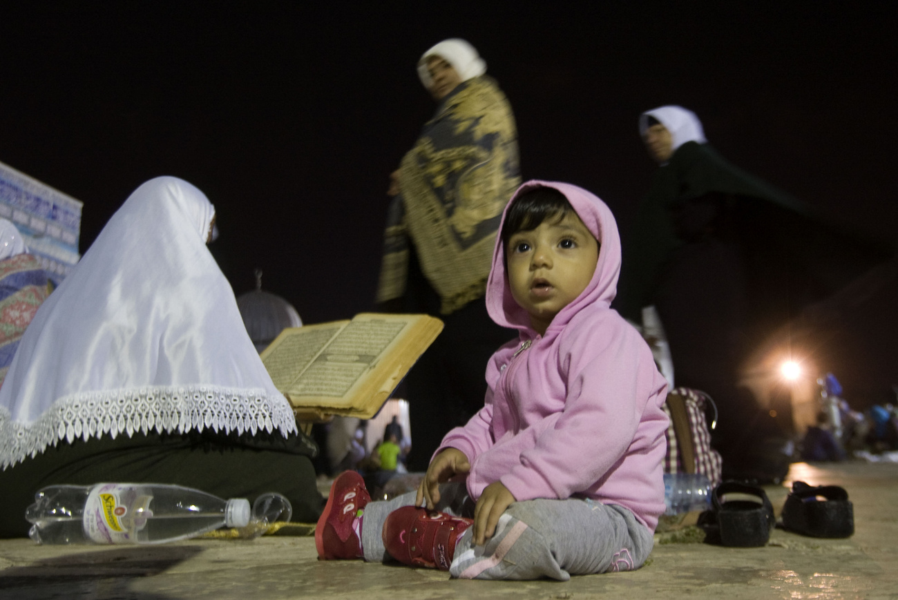 Abu Zneid, palesztin hentes egy tevét készül levágni a ramadán végét jelző Eid ünnepre
