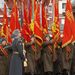 Az egykori szovjet Vörös Hadsereg II. világháborús egyenruháját viselő katonák vonulnak fel a moszkvai Vörös téren rendezett történelmi katonai parádén 2010. november 7-én. A parádéval arról az 1941. november 7-i díszszemléről emlékeznek meg, amelynek résztvevői az ünnepségről azonnal a frontra indultak a náci német hadsereg elleni háborúban. A Szovjetunióban november hetedike, a bolsevik forradalom kitörésének évfordulója évtizedeken át ünnepnap volt.