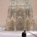 Notre Dame de Reims katedrális látképe, szakadó hóban