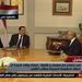 Hoszni Mubarak  és Ahmed Safík az állami televizióban