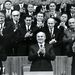 Az SZKP 1986. évi kongresszusának megnyitóján. Az első sorban: Igor Ligacsov, Mihail Gorbacsov és Andrej Gromiko. A 2. sorban balról a 2. Borisz jelcin.