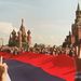A puccs bukását ünneplő tömeg a Vörös téren.