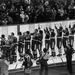 1984. február 19. Győzelmüket ünneplik a szovjet jégkorong válogatott játékosai, miután 2-0 arányban legyőzték a Csehszlovák válogatottat a szarajevói XIV. Téli Olimpiai Játékok döntőjében.