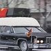 A Kim Dzsongil koporsóját szállító halottaskocsi.