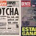 Az angol Sun és az argentin Gente címlapja is a háborús sikereket élteti