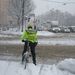 A városban meglepően sokan használják a biciklit a közel félméteres hóban (egy órányi séta alatt 7 biciklist láttunk)