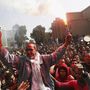 Gyülekező ultrák Kairóban