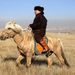 Tsakhiagiin Elbegdorj mongol államfő méri fel elnöki póniján az ulánbátori rezidancia körüli területet. Mongóliában is nagy hagyománya van a lovaglásnak, az elnöknek jó példával kell élen járnia.
