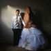 Ahmed Szoboh és menyasszonya, Tala. A fiú 15, a lány 14 éves, Tala Beit Lahiya-i háza 2009-ben egy izraeli légi csapásban sérült meg egy lagzi alatt.