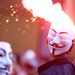 Az Anonymous nevű nemzetközi hackercsoport a tüntetéssel egy időben elsötétítette az olasz számvevőszék és több minisztérium honlapját.
