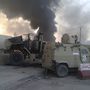Kiégett katonai dzsippek Moszulban
