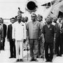 A már több mint két éve puccsal elnökké előlépő Bokassa 1968 áprilisában Kinshasában, Joseph Desire Mobutu (későbbi nevén Mobutu Sese Seko) kongói diktátorral, François Tombalbaye csádi elnökkel.
