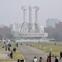 A Koreai Munkapárt Megalapításának Emlékművéről az észak-koreai fővárosban.
