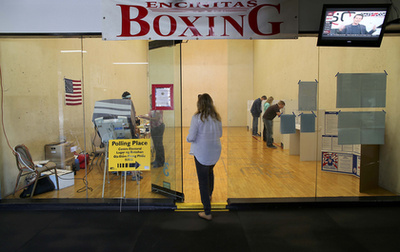 Szavazóhelyiség egy brooklyni zsinagógában