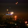 Ljubljana látképe tűzijátékokkal a Smarna gore felől