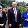 Theresa May, Donald Trump és Angela merkel Taorminában