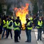 Sárga mellényes tüntetők Nantes-ban 2018. december 22-én