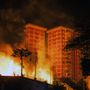 Juan Guaido fotóügynöksége által kiadott kép a caracas-i Corpoelec áram alállomáson kiütött tűzről 2019. március 11-én