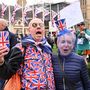Brexit támogatók Londonban 2020. január 31-én