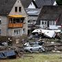 A pusztítás nyomai a Rajna-vidék-Pfalz szövetségi tartományban fekvő Schuld településen történt áradást követően 2021. július 15-én