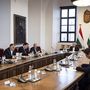 Orbán Viktor miniszterelnök a nemzetbiztonsági kabinet ülésén a Karmelita kolostorban 2022. február 22-én. A kormányfő vezetésével összeült a magyar kormány nemzetbiztonsági kabinetje az ukrán válsághelyzet áttekintése és a szükséges döntések meghozatala céljából