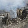 Megsemmisült épület Borodyankán 2022. március 3-án