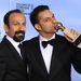 Asghar Farhadi és Jodaeiye Nader Az Simin a legjobb külföldi film díjának örül