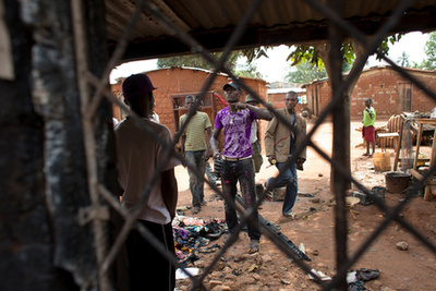 Utcai összecsapás helyszíne Banguiban.