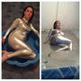#tbt lying naked in a pool of paint and calling it #art #celestechallengeaccepted #kimkardashian
