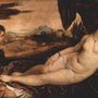 Tiziano: Vénusz és az orgonista. Plusz Cupido meg egy kutya