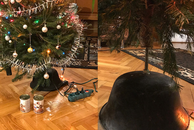 Renáta macskái korábban mindig felborították, illetve a műanyag talppal együtt elhajlították a fát, de most kifogott rajtuk!
