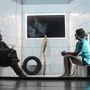 Dankó István és Lengyel Benjámin a Katona József Színház Melancholy Rooms című színdarabjának fotóspróbáján 2022. március 2-án