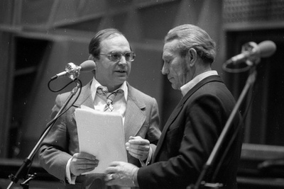 Tabi László Szomorú szerelmesek szanatóriuma című művéből készült tévéjáték forgatása. Bodrogi Gyula és Felföldi Anikó 1971-ban