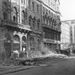 Az egykori Szovjet Kultúra Háza előtt az Astoriánál. A kirakatok betörve, a Kossuth Lajos utca villamossínein könyvégetés maradványai - az épületből kihordott propaganda és egyéb irodalom hamvai.