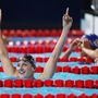 Hosszú Katinka, miután aranyérmet nyert a barcelonai vizes világbajnokság 200 méteres női vegyesúszás döntőjében 2013. július 29-én