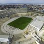 A drónfelvételen a budapesti Puskás Ferenc Stadion bontási munkálatai látszanak, 2016. március 21-én